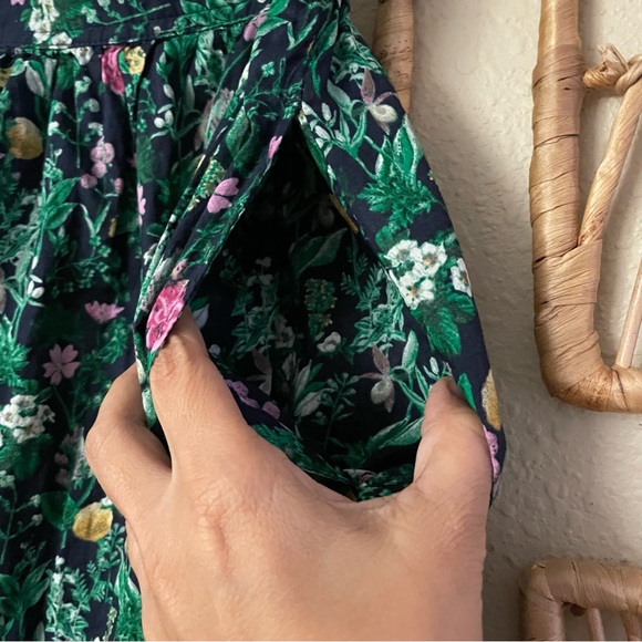 J. Crew Winter Garden Floral Cotton Voile Maxi Skirt Green Women's Sz M B3 - Picture 4 of 8